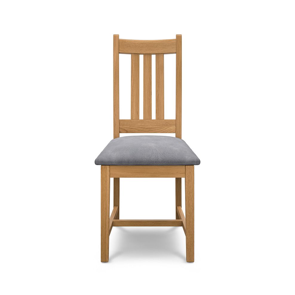 Pembroke Natural Extending Dining and 6 Classic Natural Oak Chairs with Dappled Silver Fabric Seat 7