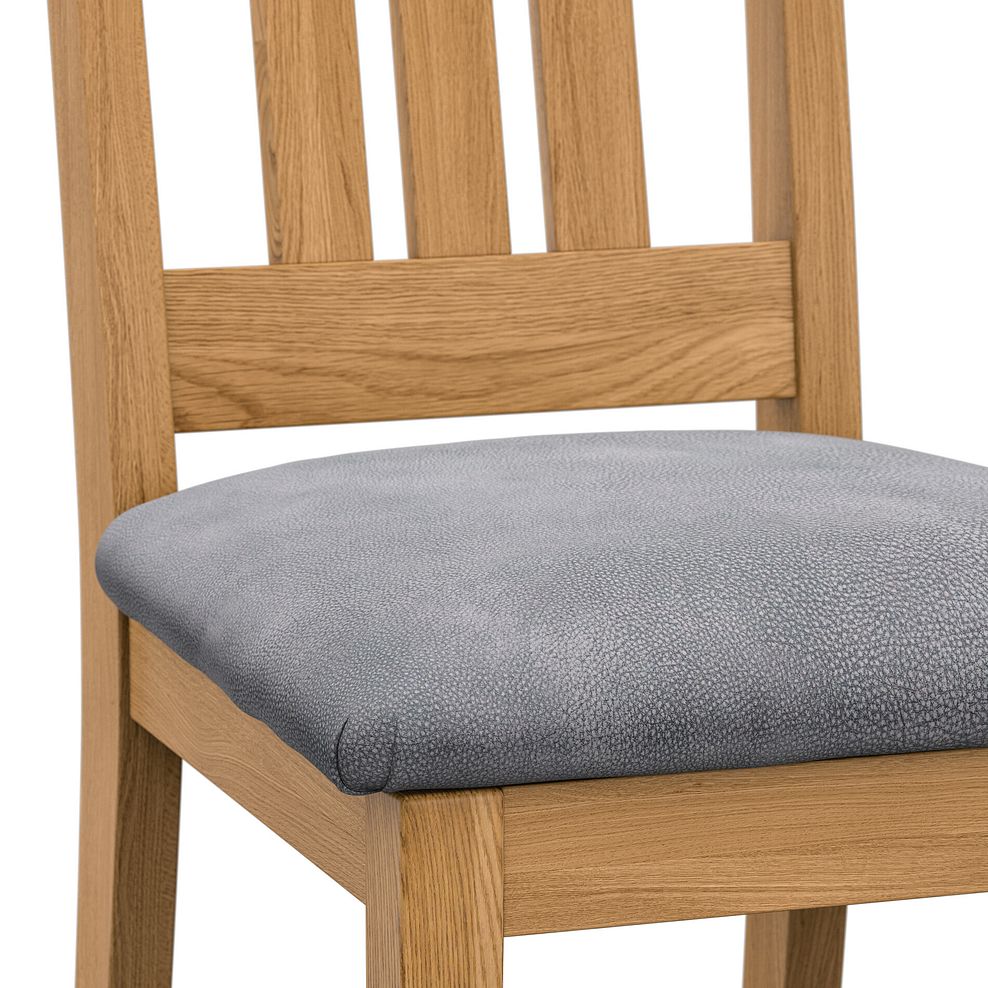 Pembroke Natural Extending Dining and 6 Classic Natural Oak Chairs with Dappled Silver Fabric Seat 8