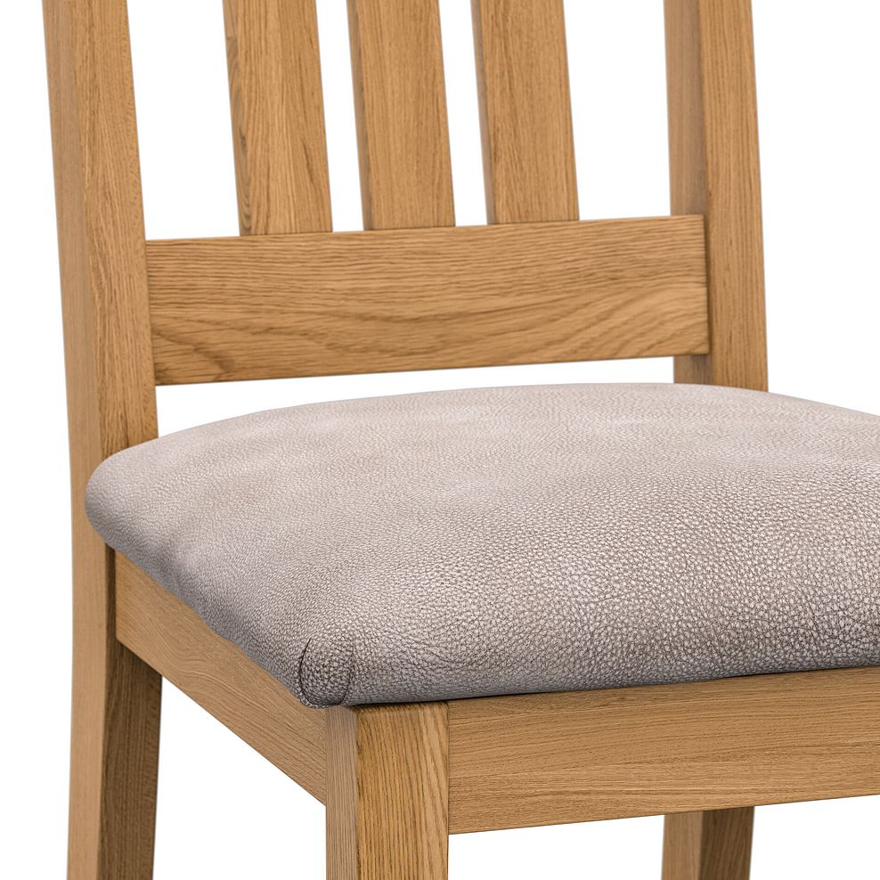 Pembroke Natural Extending Dining Table and 4 Classic Natural Oak Chairs with Dappled Beige Fabric 8