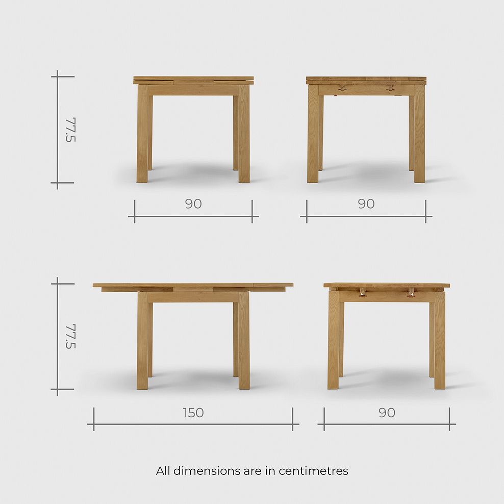 Pembroke Natural Extending Dining Table and 4 Classic Natural Oak Chairs with Dappled Beige Fabric 9