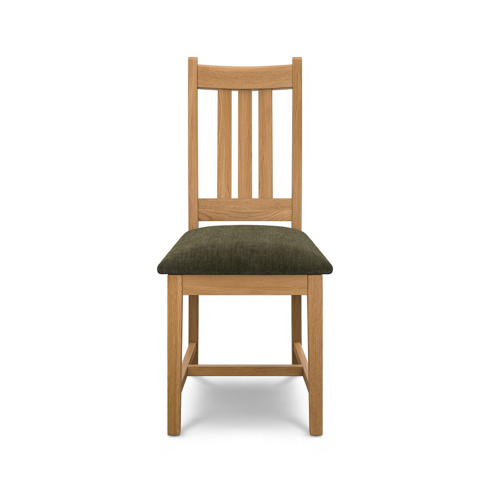 Pembroke Natural Extending Dining Table and 4 Classic Natural Oak Chairs with Verona Green Fabric 7