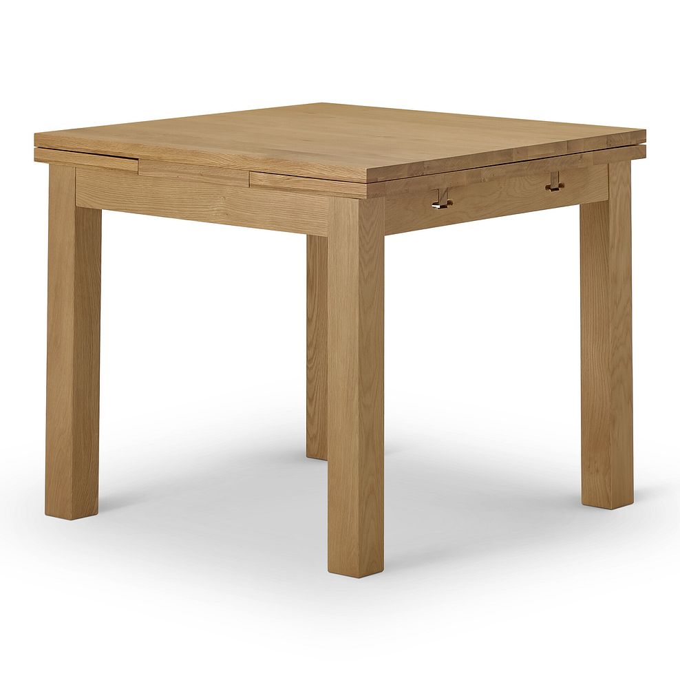 Pembroke Natural Extending Dining Table and 4 Linear Natural Oak Chair in Vintage Brown Leather Look 2
