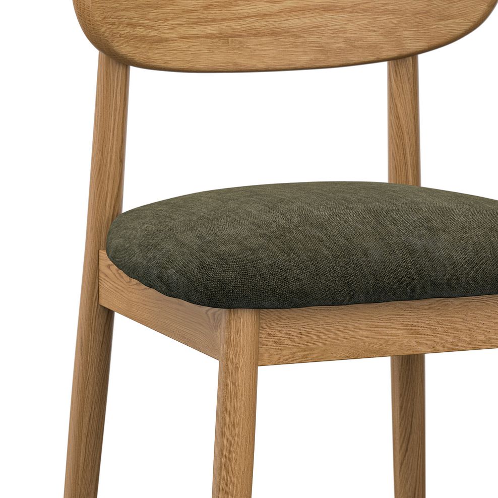 Pembroke Natural Extending Dining Table and 4 Modern Natural Oak Chairs with Verona Green Fabric 8