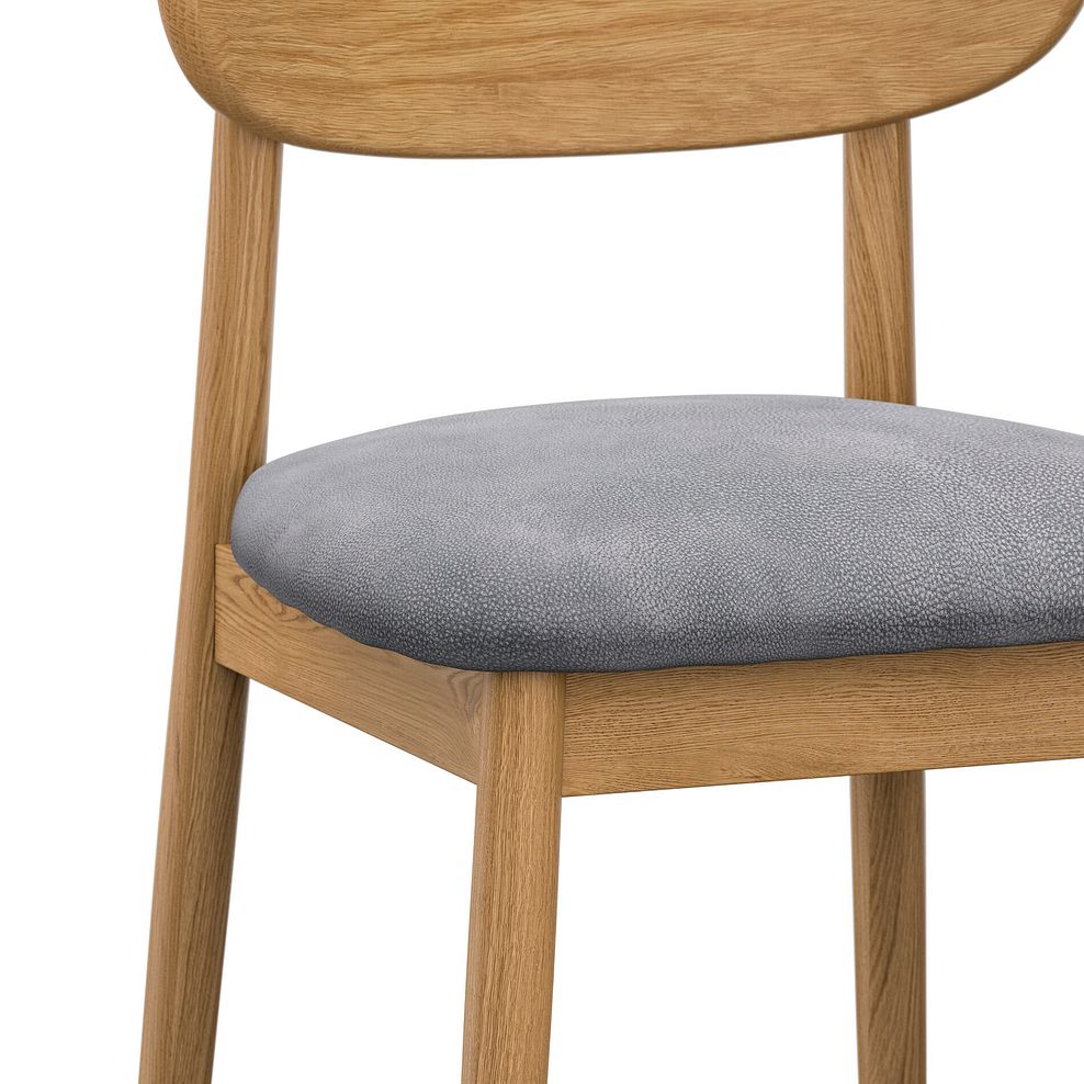 Pembroke Natural Extending Dining Table and 4 Modern Natural Oak Chairs with Verona Grey Fabric 8