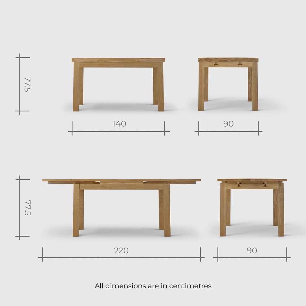 Pembroke Natural Extending Dining Table and 6 Linear Natural Oak Chairs with Verona Grey Fabric 7
