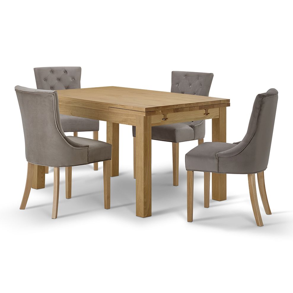 Pembroke Natural Solid Oak Extending Dining Table 140-220cm + 4 Isobel Chairs 4