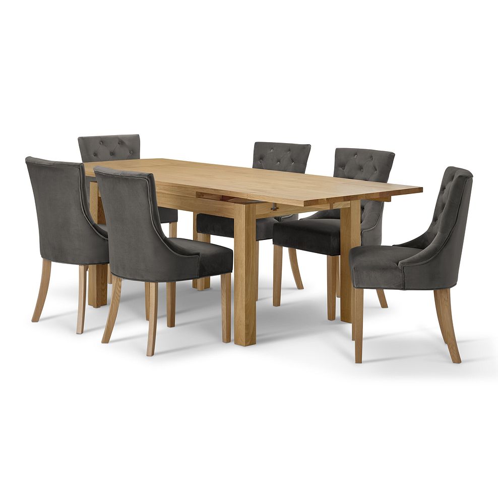 Pembroke Natural Solid Oak Extending Dining Table 140-220cm with 6 Isobel Chairs 4