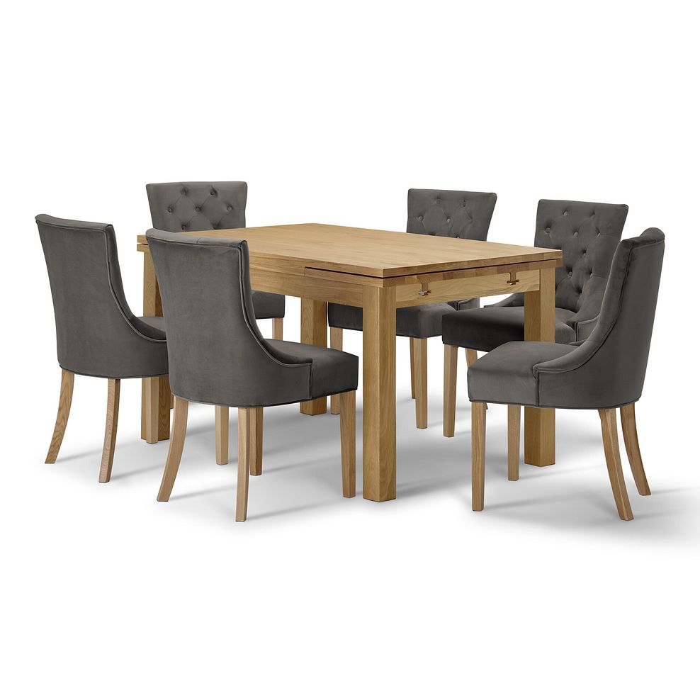 Pembroke Natural Solid Oak Extending Dining Table 140-220cm with 6 Isobel Chairs 3