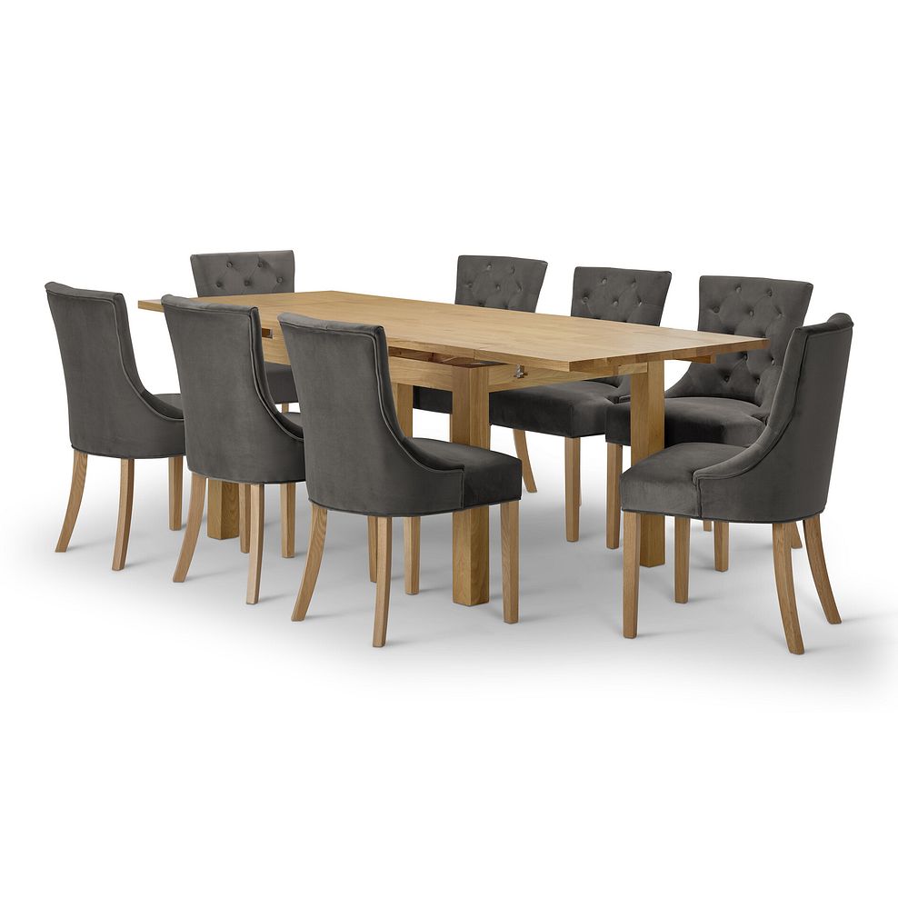 Pembroke Natural Solid Oak Extending Dining Table 140-220cm with 8 Isobel Chairs 2