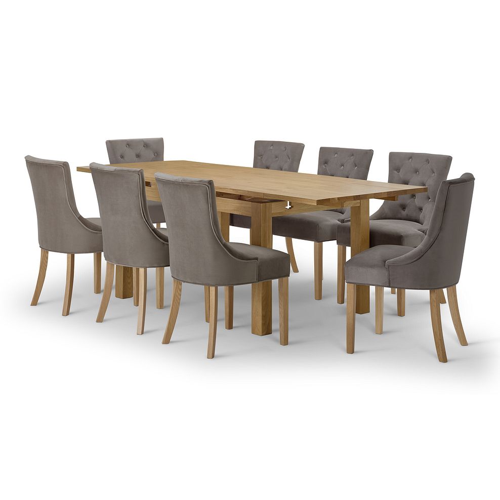 Pembroke Natural Solid Oak Extending Dining Table 140-220cm with 8 Isobel Chairs 6