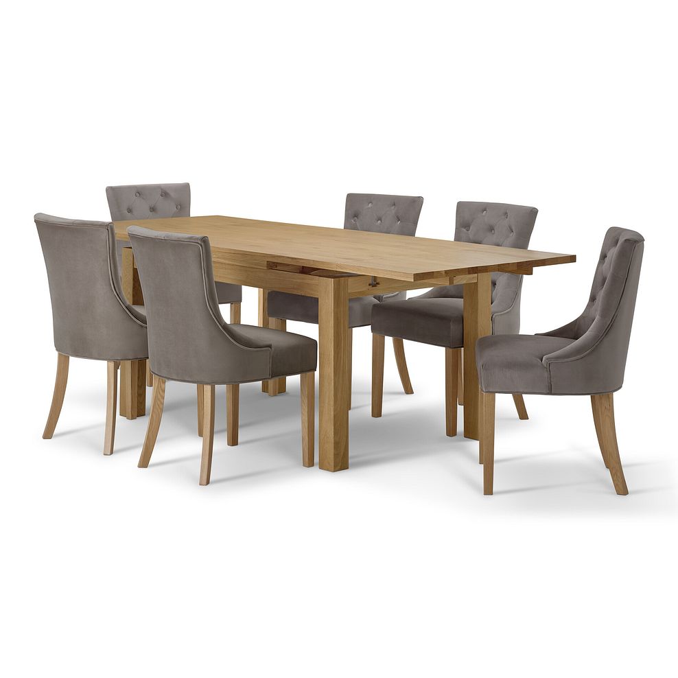 Pembroke Natural Solid Oak Extending Dining Table 140-220cm with 6 Isobel Chairs 6