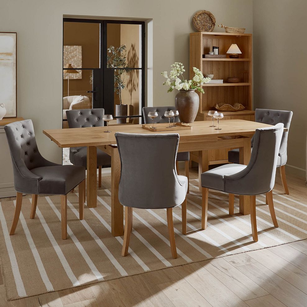 Pembroke Natural Solid Oak Extending Dining Table 140-220cm with 6 Isobel Chairs 2