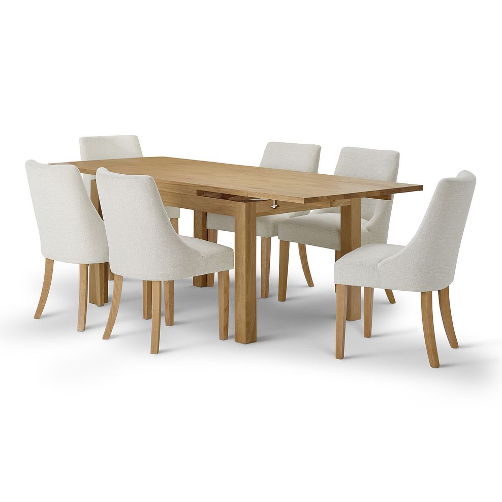 Pembroke Natural Solid Oak Extending Dining Table 140-220cm with 6 Zola Chairs 2