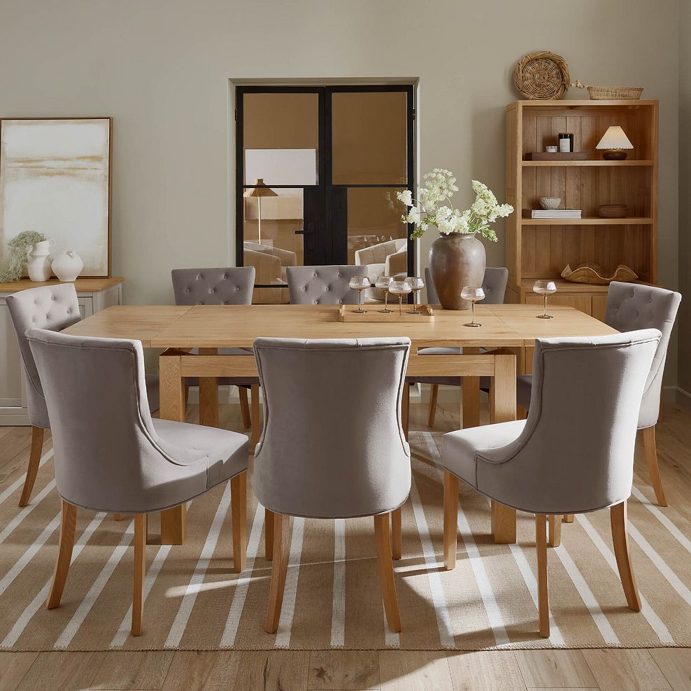 Pembroke Natural Solid Oak Extending Dining Table 140-220cm with 8 Isobel Chairs 2