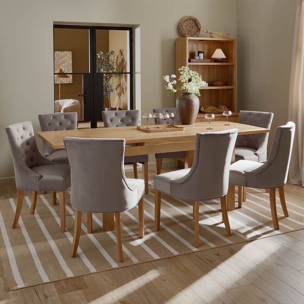 Pembroke Natural Solid Oak Extending Dining Table 140-220cm with 8 Isobel Chairs 1
