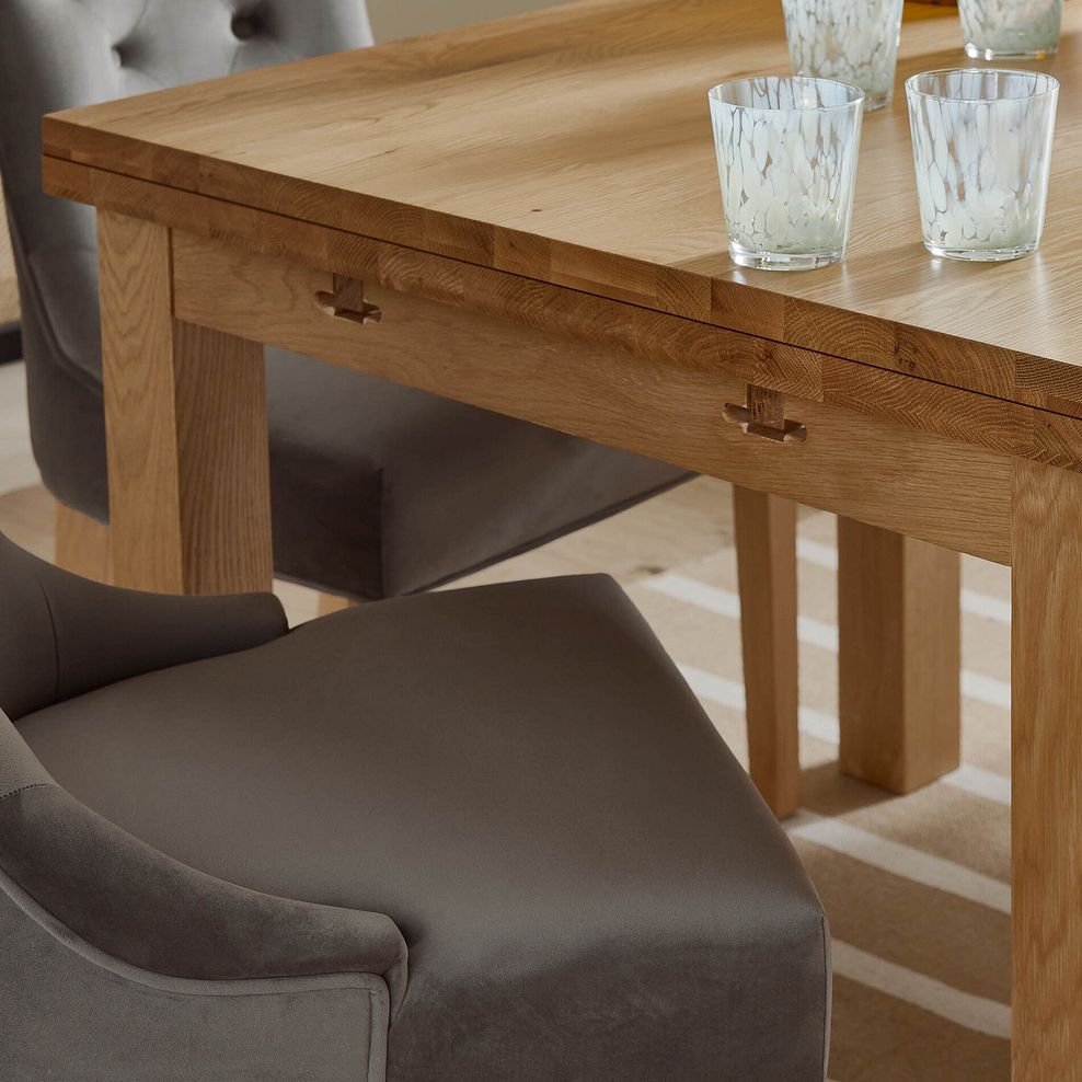 Pembroke Natural Solid Oak Extending Dining Table 90-150cm with 2 Isobel Chairs 3