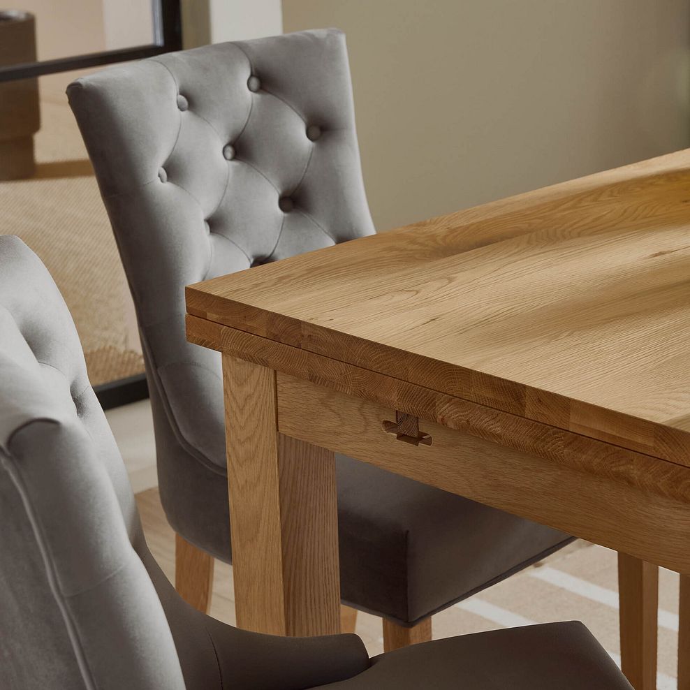 Pembroke Natural Solid Oak Extending Dining Table 90-150cm with 2 Isobel Chairs 2