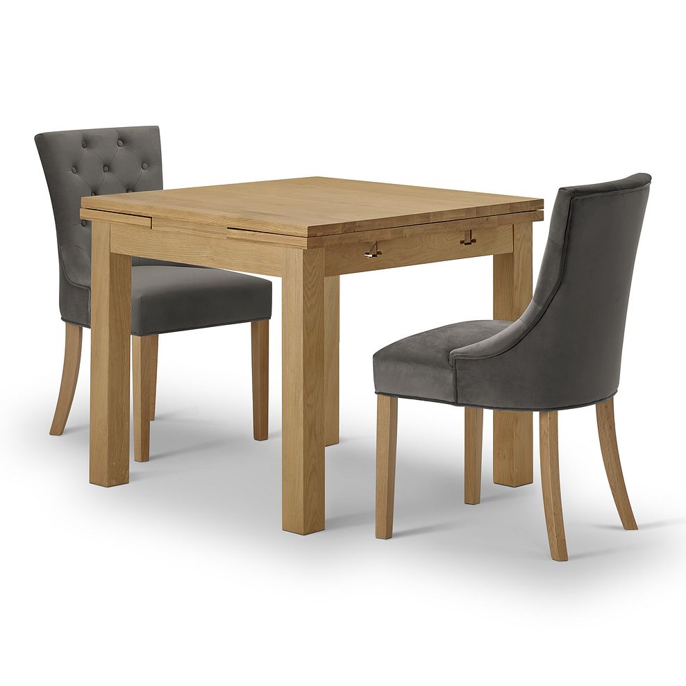 Pembroke Natural Solid Oak Extending Dining Table 90-150cm with 2 Isobel Chairs 4