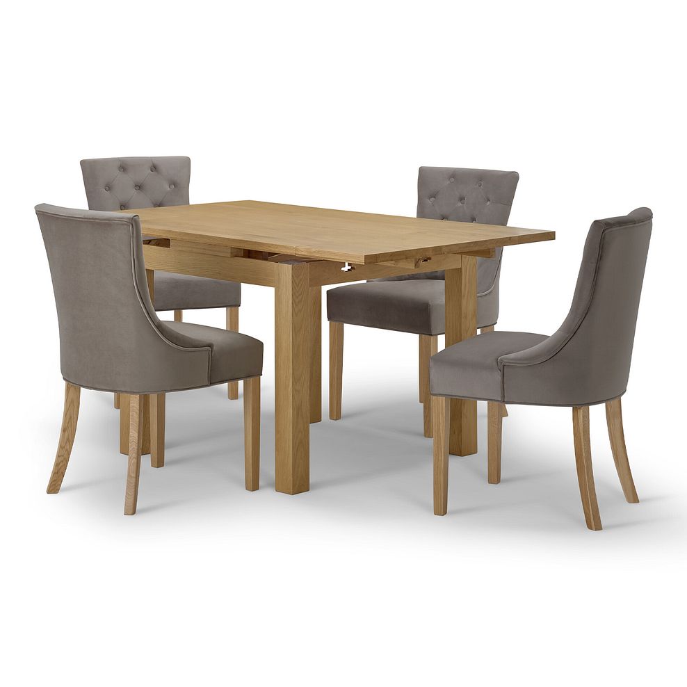 Pembroke Natural Solid Oak Extending Dining Table 90-150cm with 4 Isobel Chairs 4