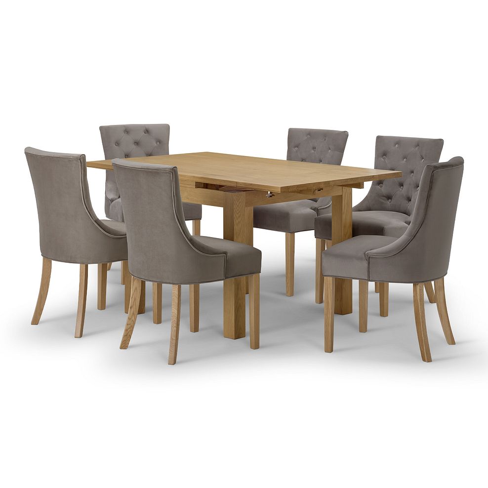 Pembroke Natural Solid Oak Extending Dining Table 90-150cm with 6 Isobel Chairs 2