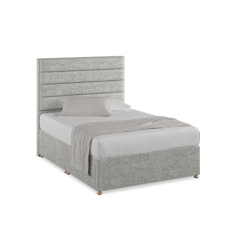 Penryn Double 2 Drawer Divan Bed in Brooklyn Fabric - Fallow Grey