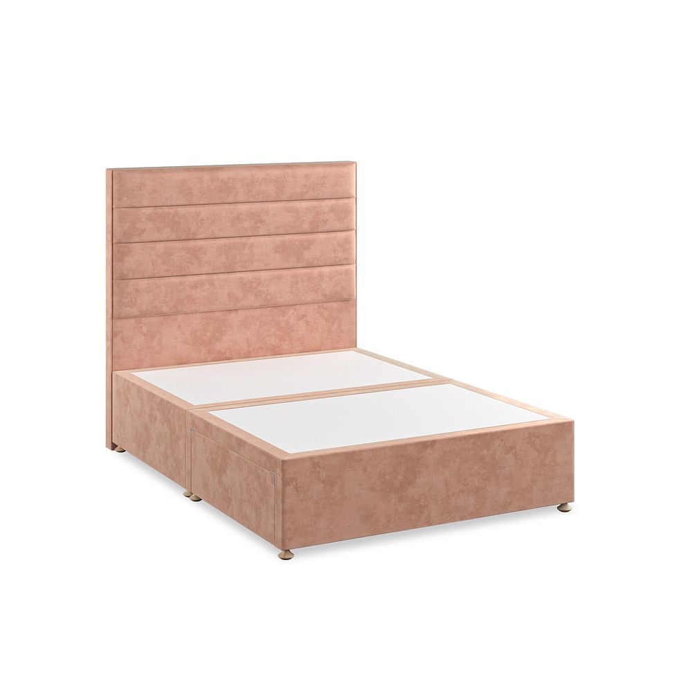 Penryn Double 2 Drawer Divan Bed in Heritage Velvet - Powder Pink 2