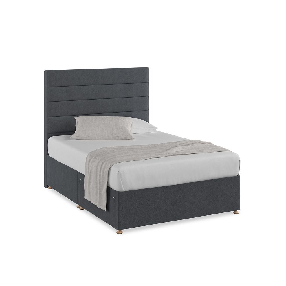 Penryn Double 2 Drawer Divan Bed in Venice Fabric - Anthracite Thumbnail 1