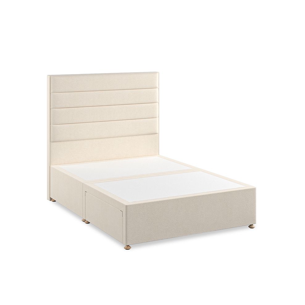 Penryn Double 2 Drawer Divan Bed in Venice Fabric - Cream Thumbnail 2