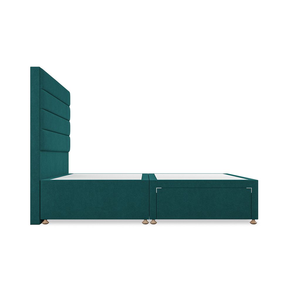 Penryn Double 2 Drawer Divan Bed in Venice Fabric - Teal Thumbnail 4