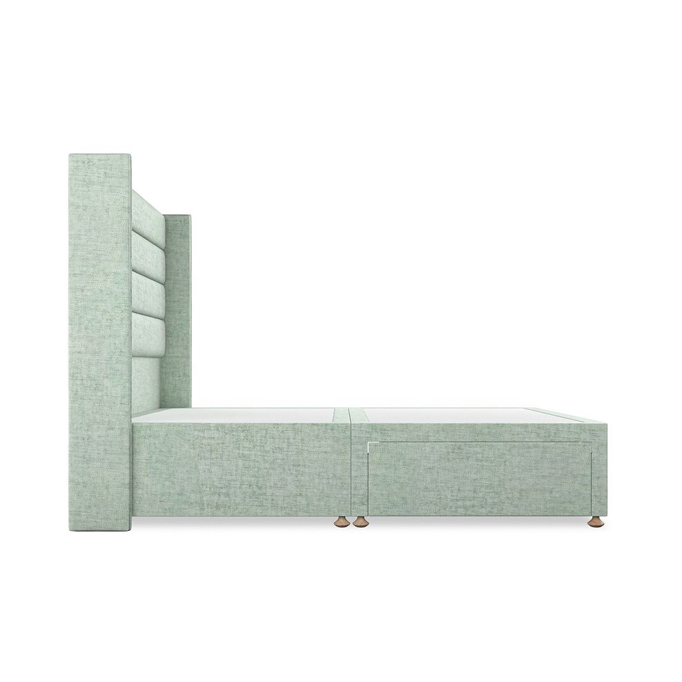 Penryn Double 2 Drawer Divan Bed with Winged Headboard in Brooklyn Fabric - Glacier Thumbnail 4