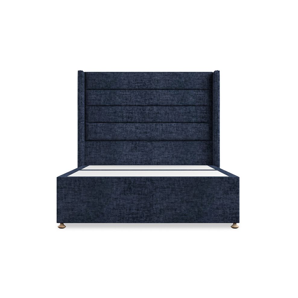 Penryn Double 2 Drawer Divan Bed with Winged Headboard in Brooklyn Fabric - Hummingbird Blue 3