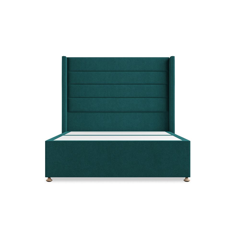 Penryn Double 2 Drawer Divan Bed with Winged Headboard in Venice Fabric - Teal Thumbnail 3