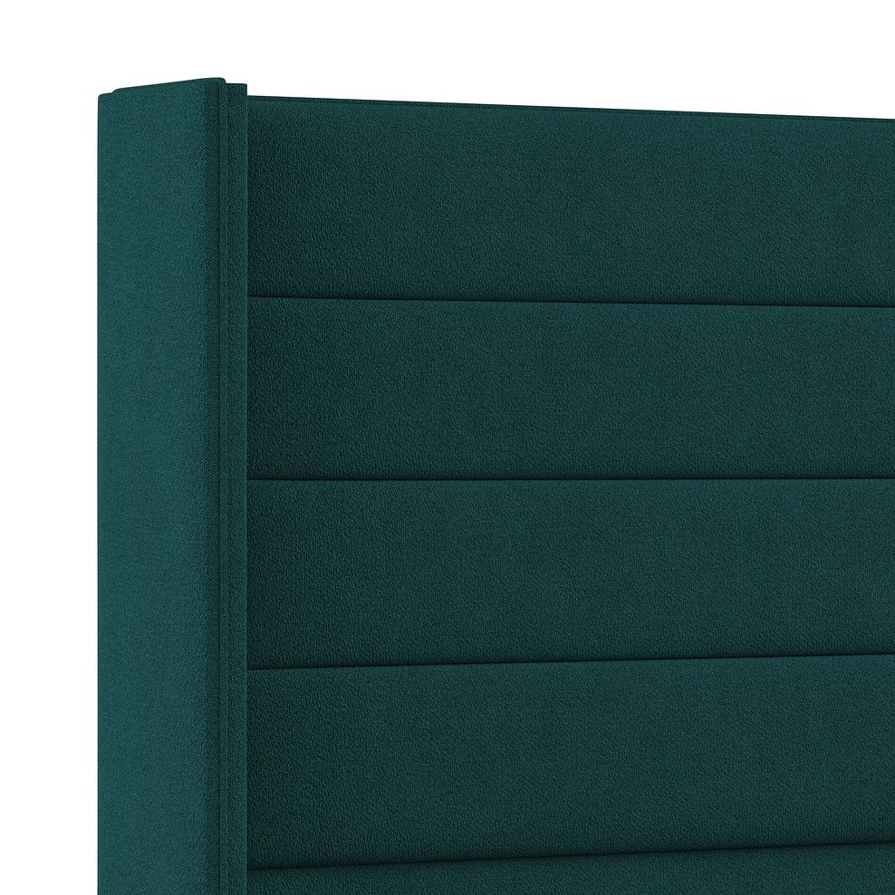 Penryn Double 2 Drawer Divan Bed with Winged Headboard in Venice Fabric - Teal Thumbnail 5