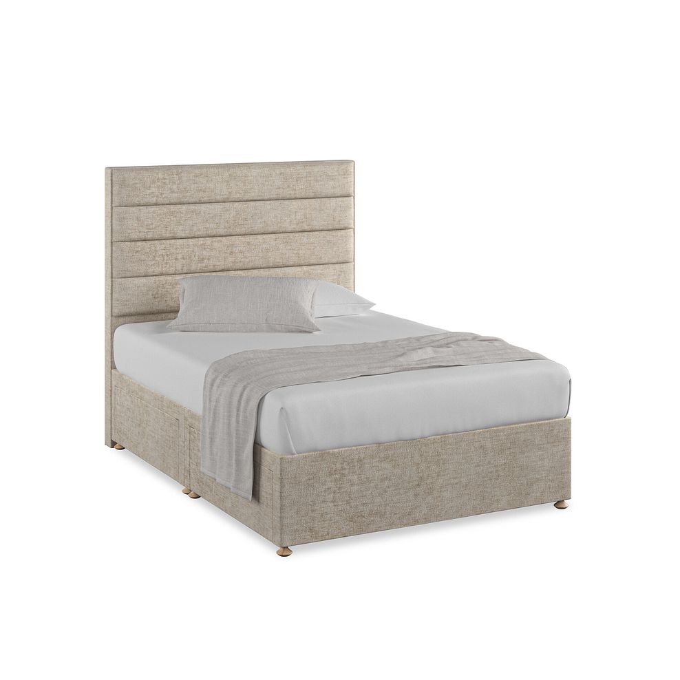 Penryn Double 4 Drawer Divan Bed in Brooklyn Fabric - Quill Grey 1
