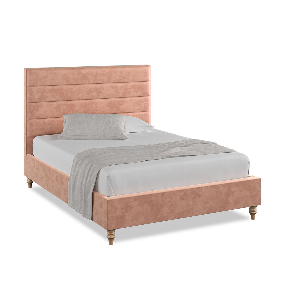 Penryn Double Bed in Heritage Velvet - Powder Pink 1