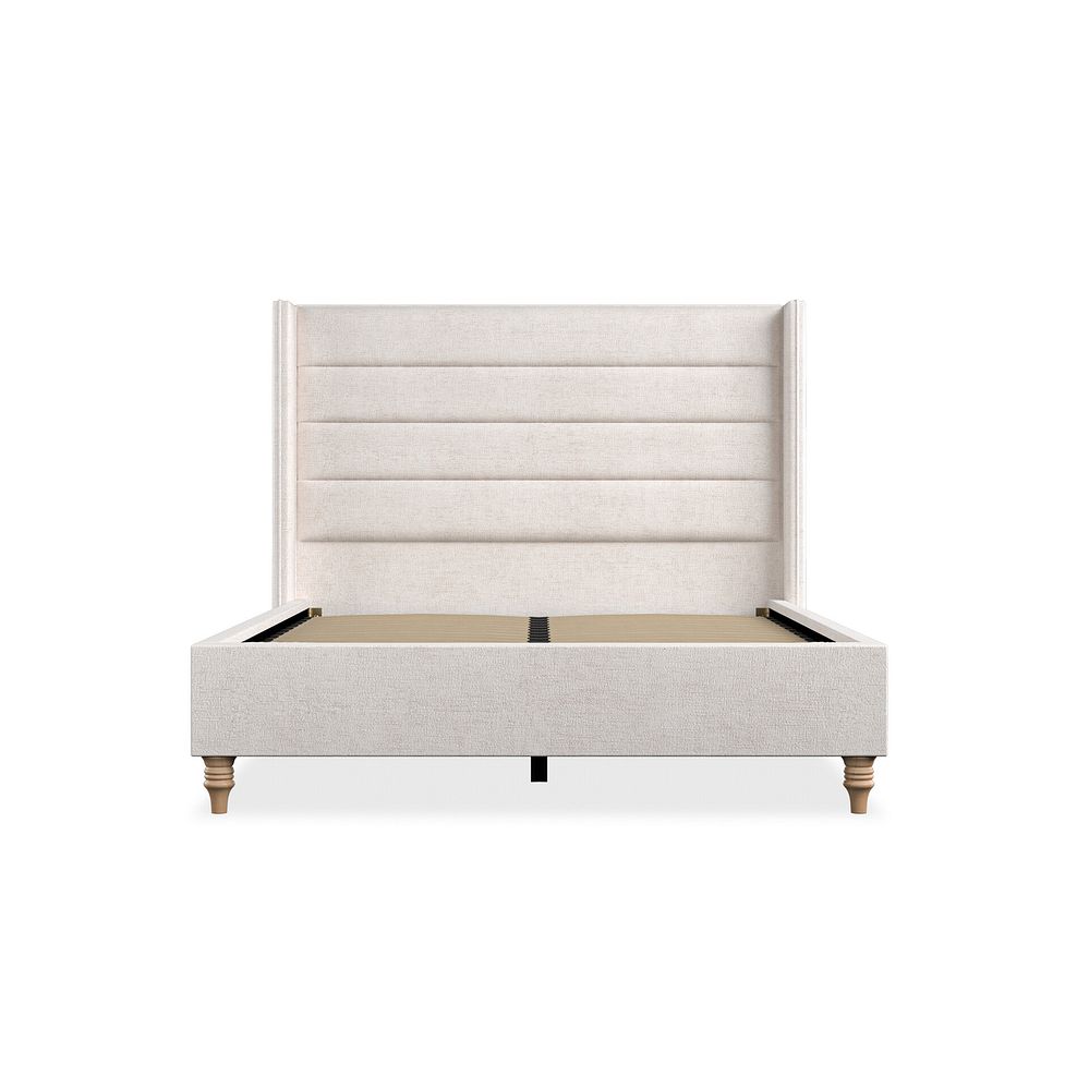 Penryn Double Bed with Winged Headboard in Brooklyn Fabric - Lace White 3