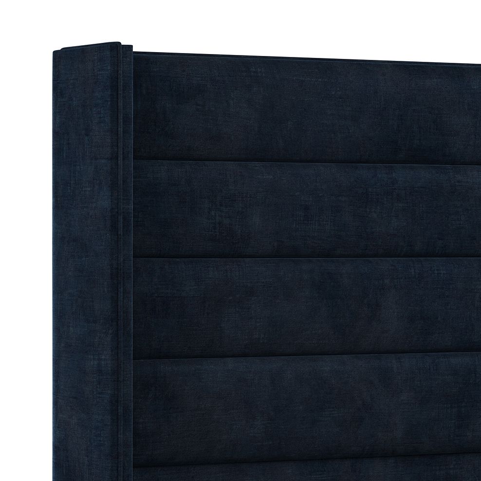 Penryn Double Bed with Winged Headboard in Heritage Velvet - Royal Blue 5