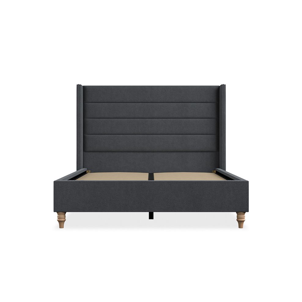 Penryn Double Bed with Winged Headboard in Venice Fabric - Anthracite 3