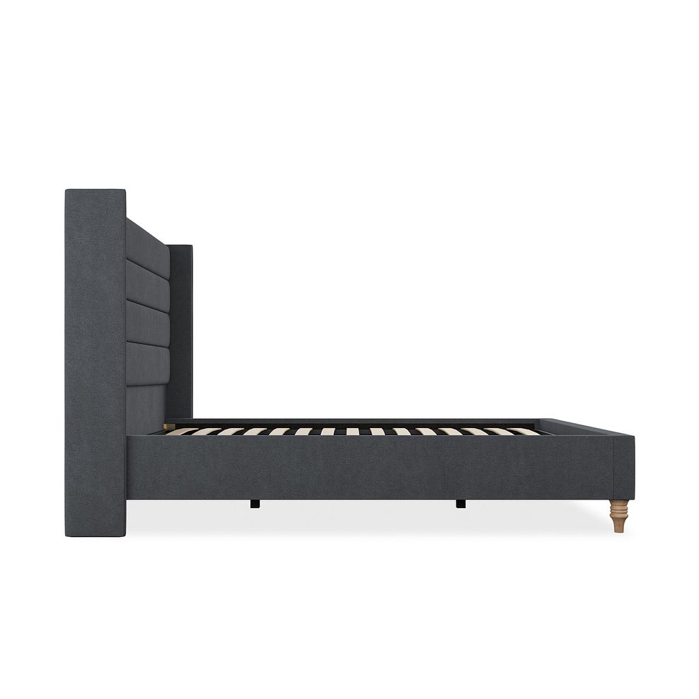 Penryn Double Bed with Winged Headboard in Venice Fabric - Anthracite 4