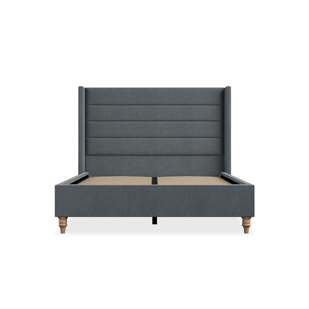 Penryn Double Bed with Winged Headboard in Venice Fabric - Graphite 3