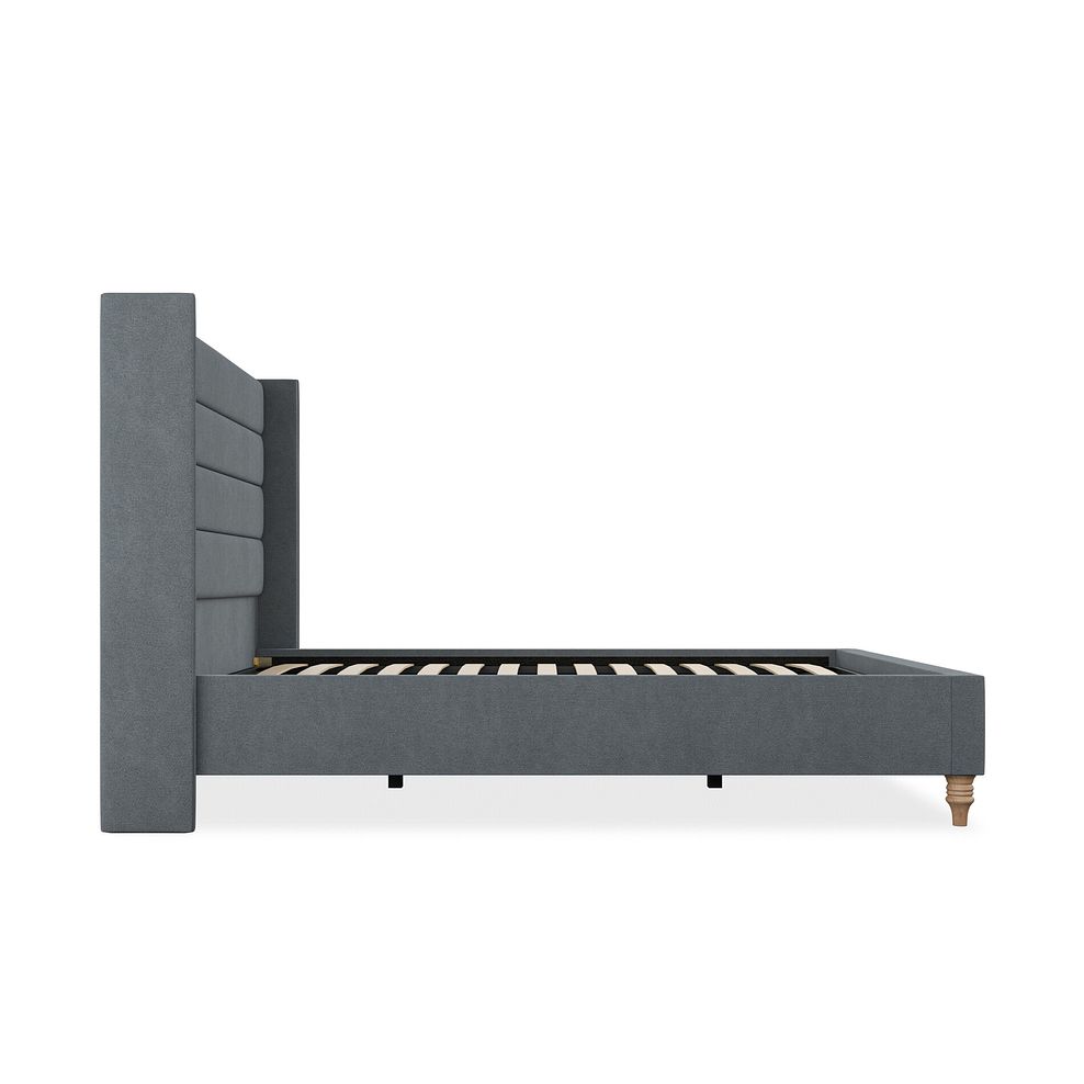 Penryn Double Bed with Winged Headboard in Venice Fabric - Graphite 4