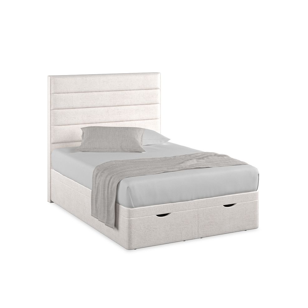 Penryn Double Storage Ottoman Bed in Brooklyn Fabric - Lace White Thumbnail 1