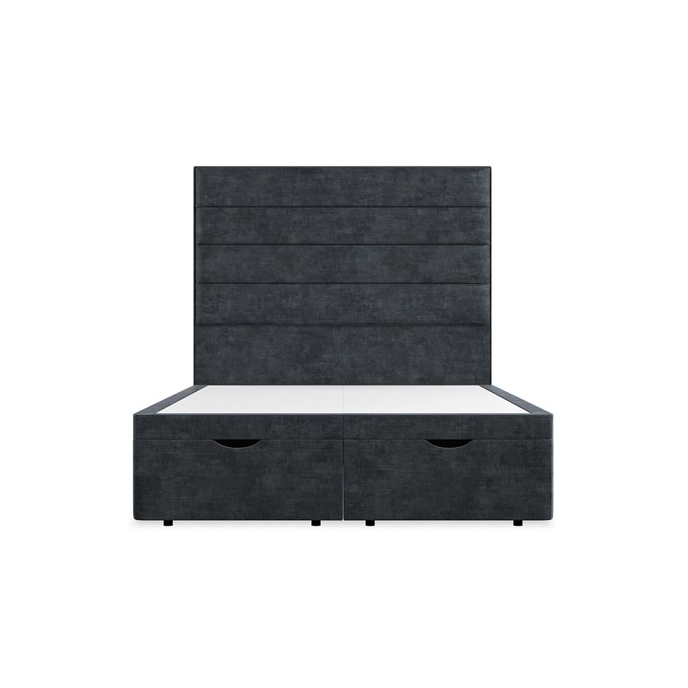 Penryn Double Storage Ottoman Bed in Heritage Velvet - Charcoal Thumbnail 4