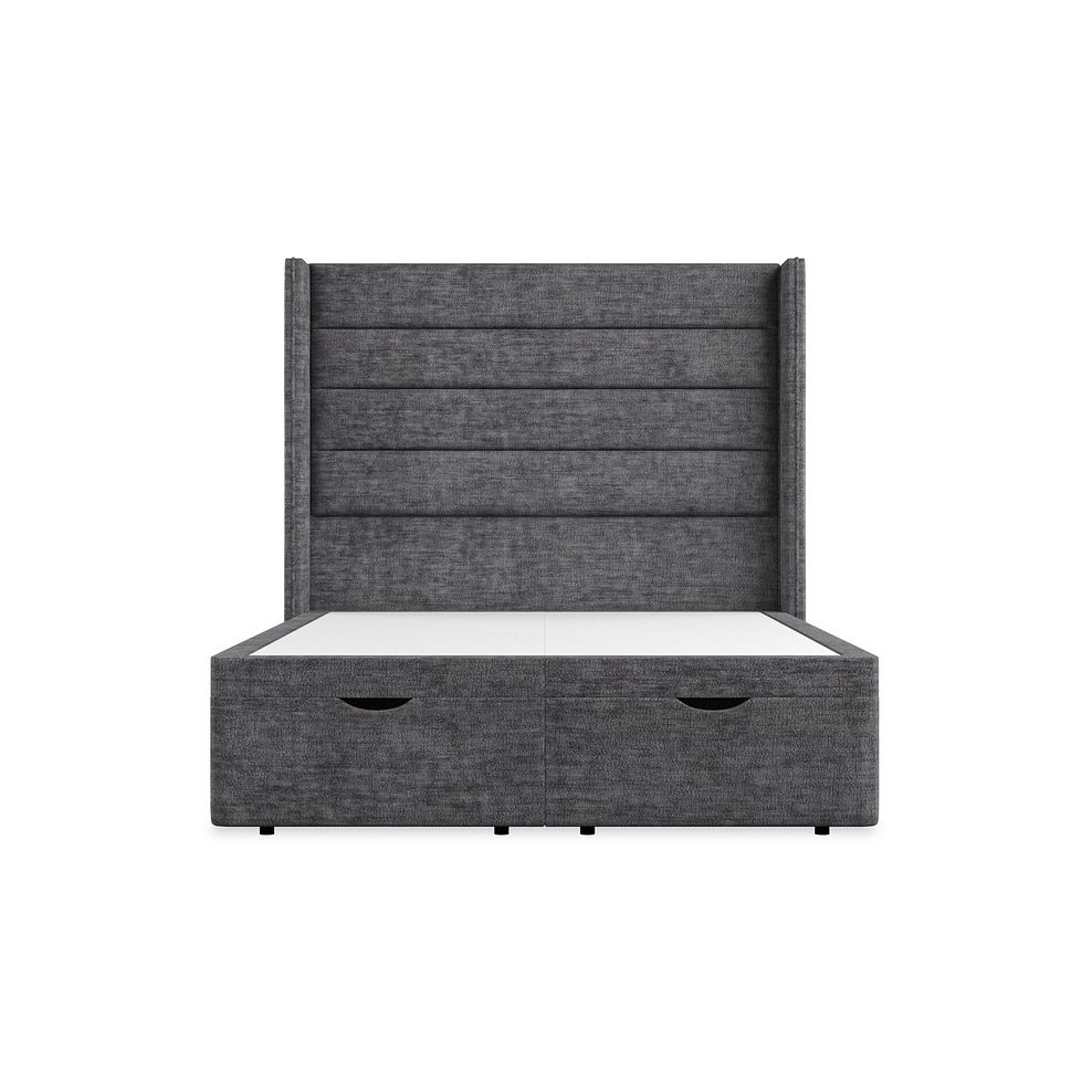 Penryn Double Storage Ottoman Bed with Winged Headboard in Brooklyn Fabric - Asteroid Grey 4