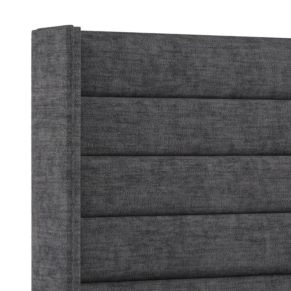 Penryn Double Storage Ottoman Bed with Winged Headboard in Brooklyn Fabric - Asteroid Grey 6