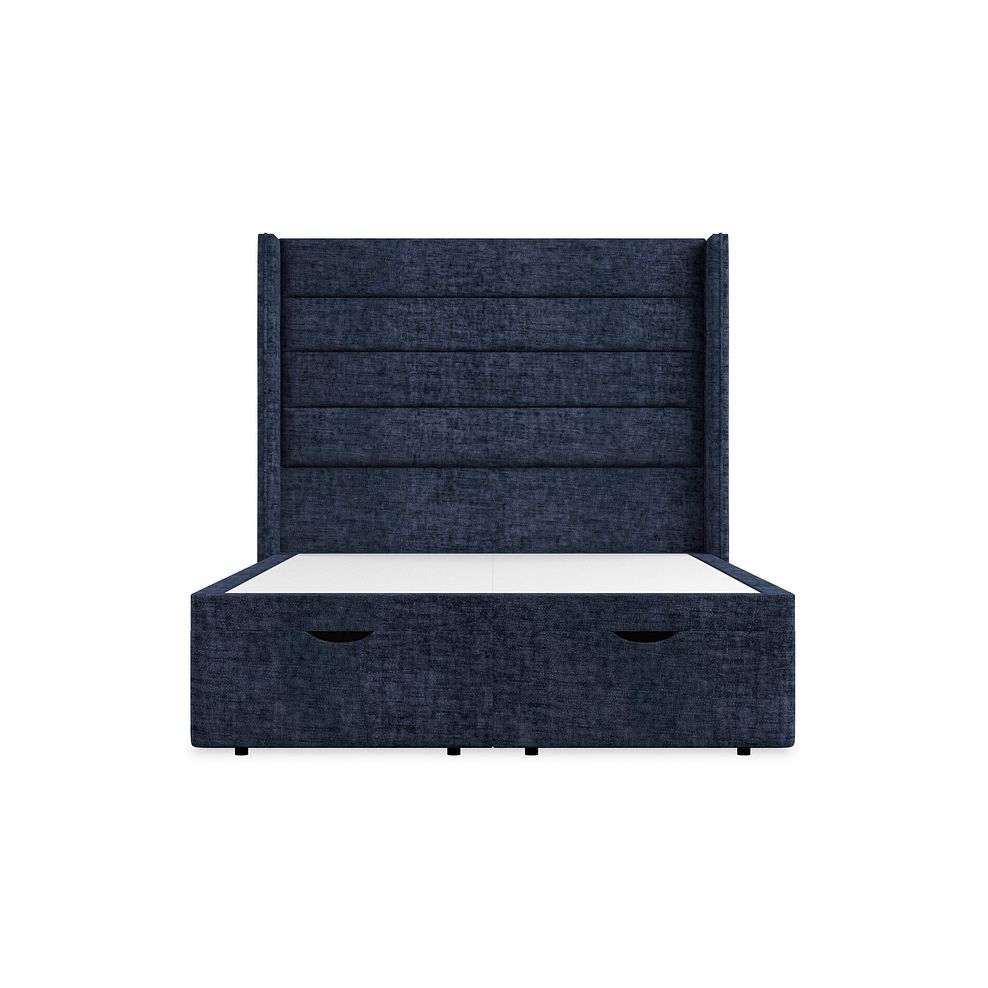 Penryn Double Storage Ottoman Bed with Winged Headboard in Brooklyn Fabric - Hummingbird Blue Thumbnail 4