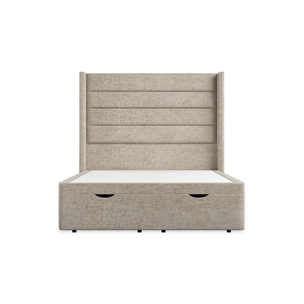Penryn Double Storage Ottoman Bed with Winged Headboard in Brooklyn Fabric - Quill Grey 4