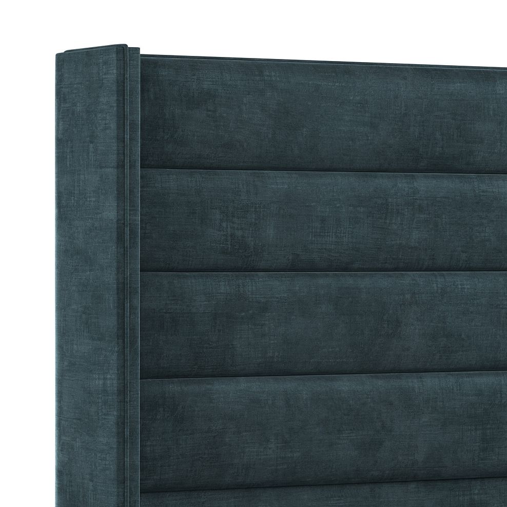 Penryn Double Storage Ottoman Bed with Winged Headboard in Heritage Velvet - Airforce 6