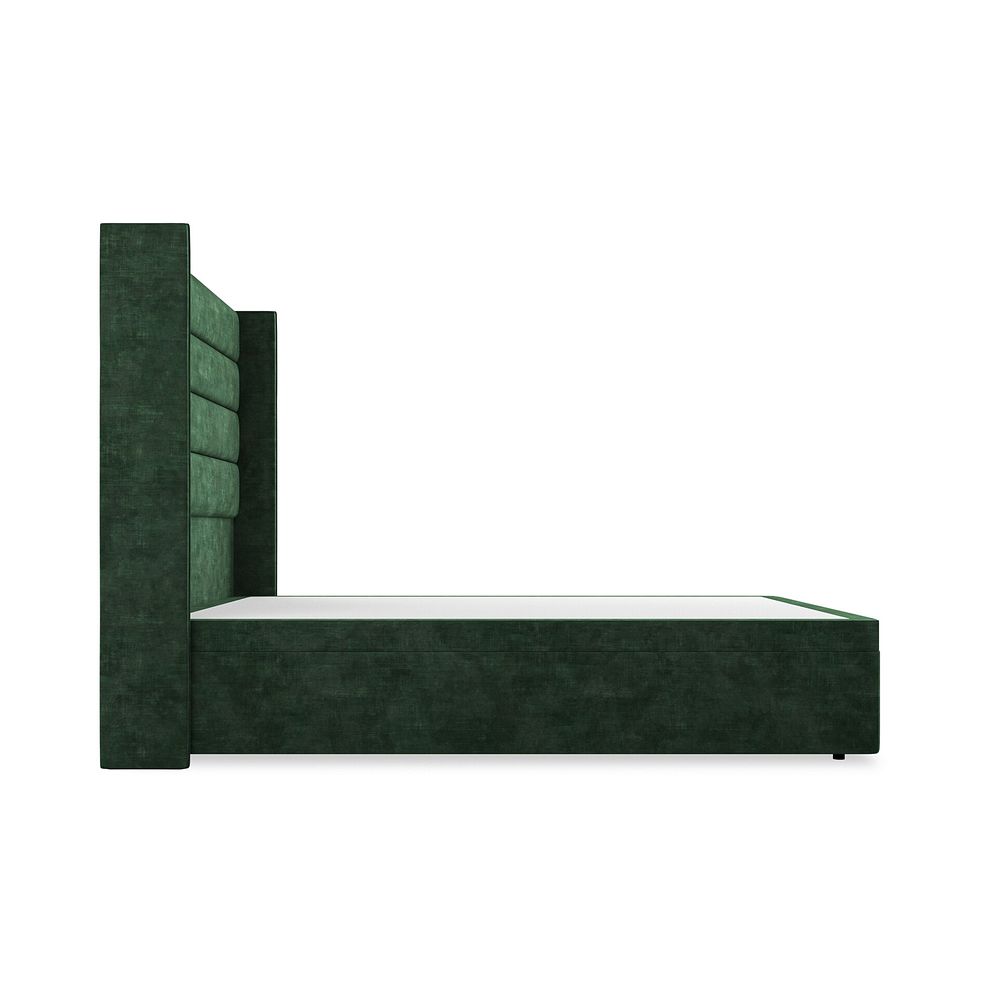 Penryn Double Storage Ottoman Bed with Winged Headboard in Heritage Velvet - Bottle Green Thumbnail 5