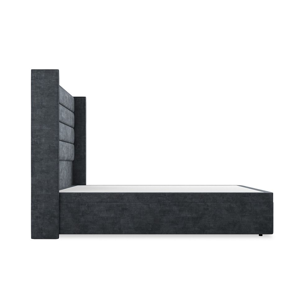 Penryn Double Storage Ottoman Bed with Winged Headboard in Heritage Velvet - Charcoal Thumbnail 5